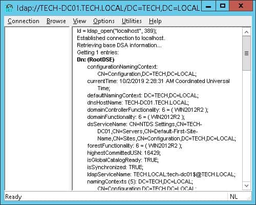 Windows ldap connection Ok