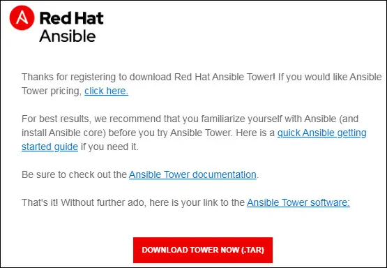 ansible tower download link