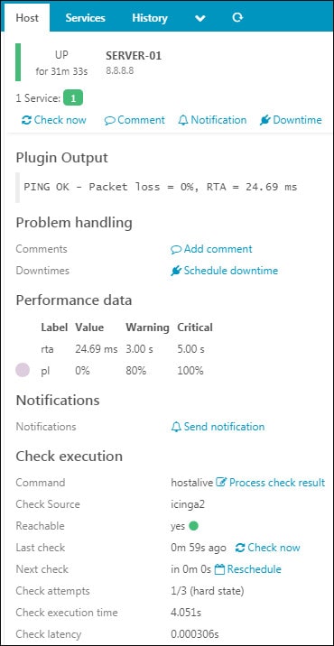 icinga icmp monitoring