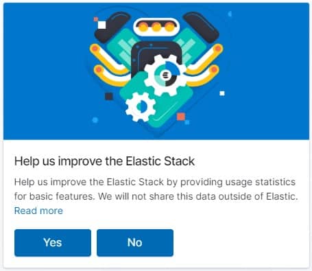 kibana welcome screen