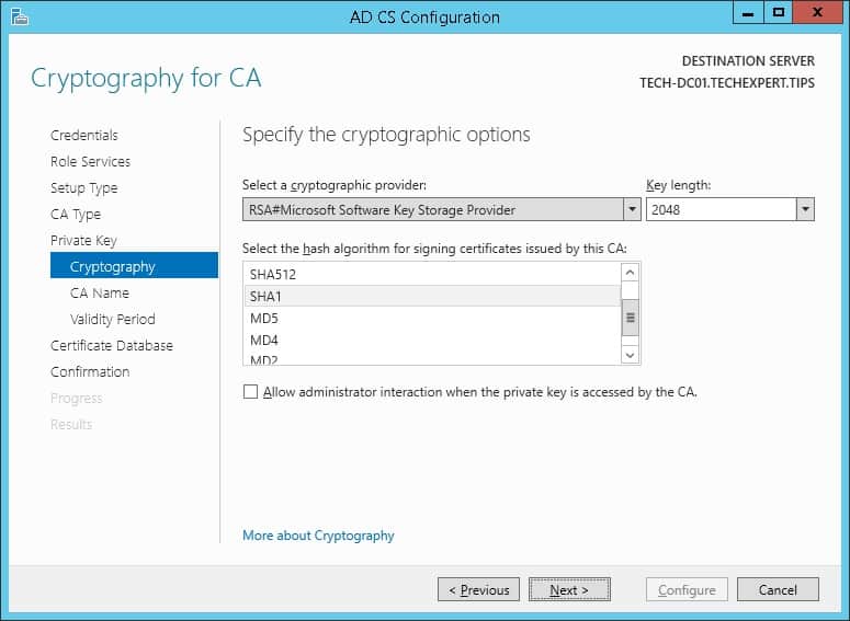 windows cryptography for ca