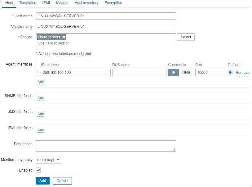 Zabbix-MySQL-Host Zabbix MySQL Host