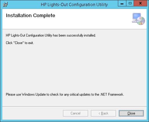 HP Lights-out configuration utility