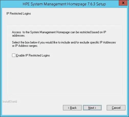HP System Management Homepage bind ip filter
