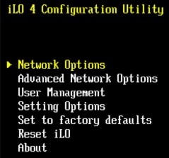 ilo network option ilo network option