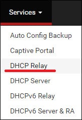 pfsense dhcp relay menu