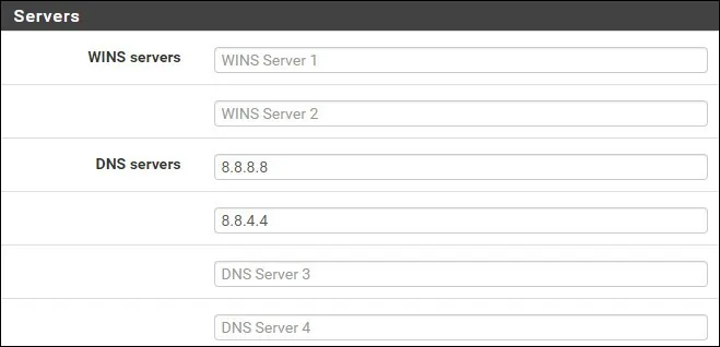 pfsense dhcp server configuration
