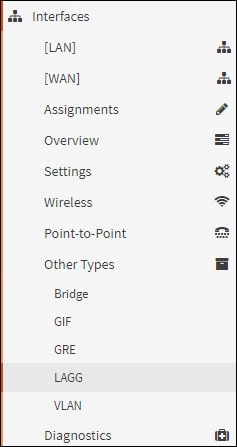 opnsense link aggregation menu