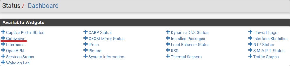 pfsense dashboard monitor gateway pfsense dashboard monitor gateway