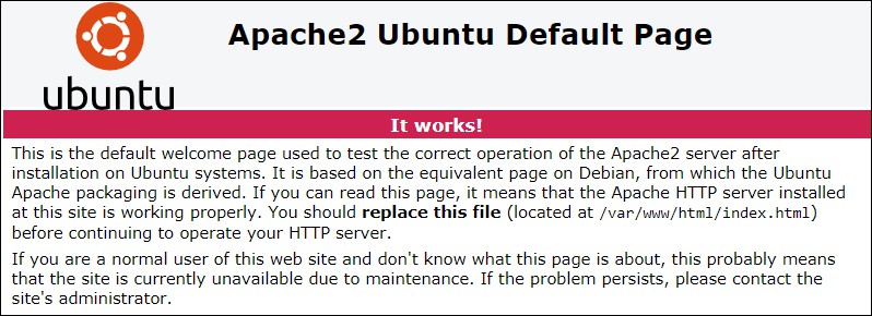 Apache default page