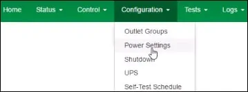 apc ups power settings menu