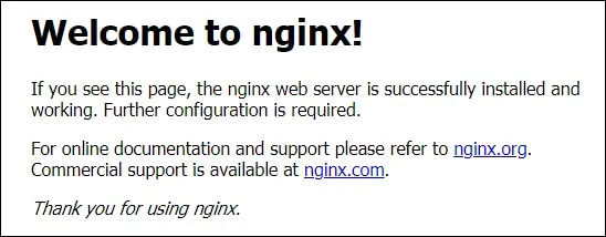 nginx welcome