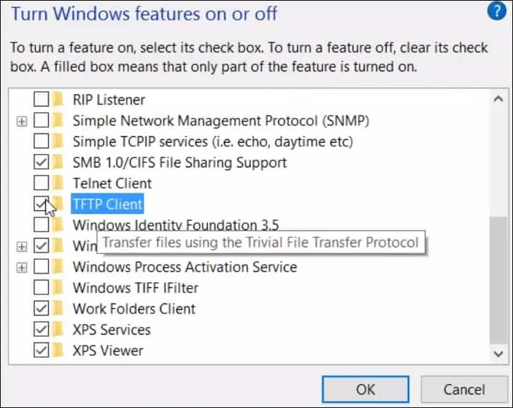 Windows 10 install tftp client