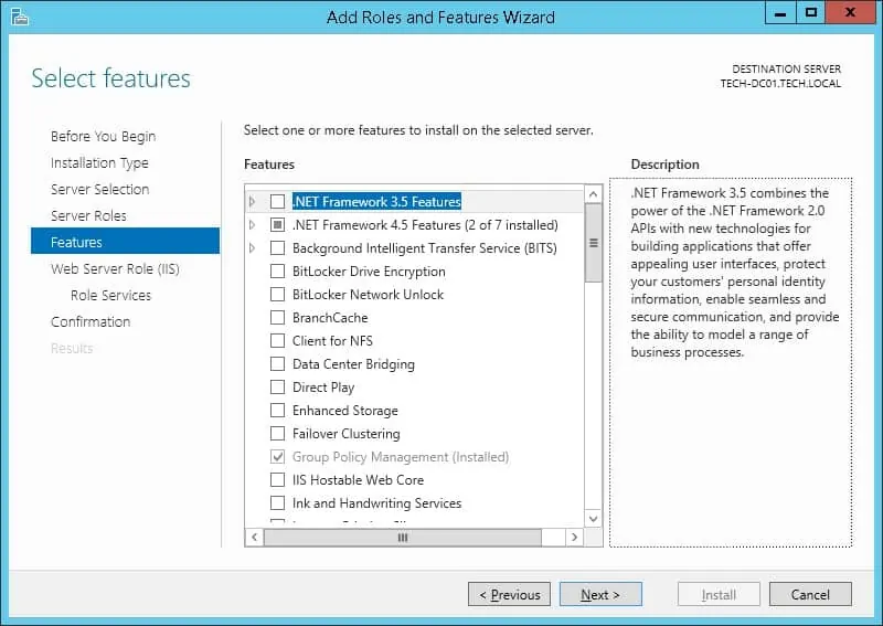 Windows 2012 - Features