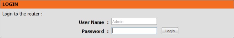 DIR-809 Login screen DIR-809 Login screen