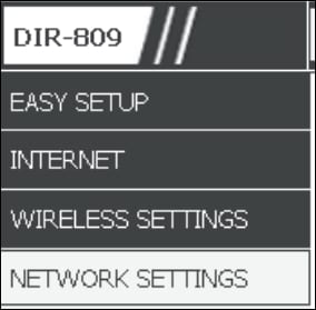 DIR809 - Network settings