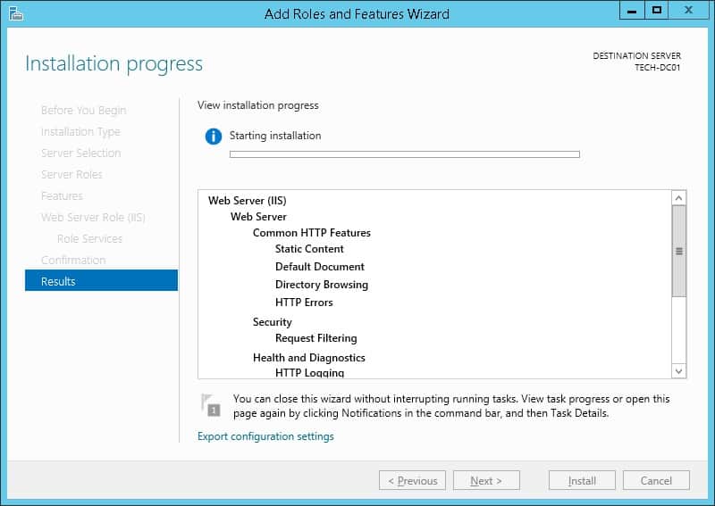 FTP server Installation Summary FTP server Installation Summary