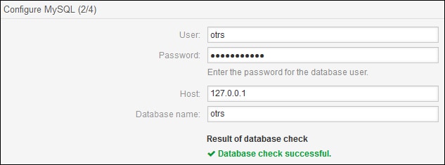 Ubuntu OTRS Installation - Database configuration