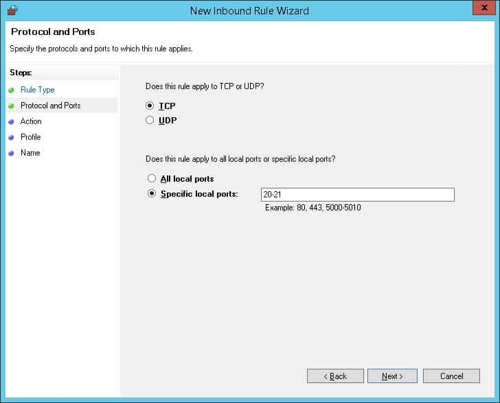 Windows - FTP server firewall configuration Windows - FTP server firewall configuration