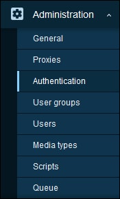 zabbix 5 authentication menu zabbix 5 authentication menu