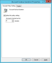 GPO - Account lockout duration minutes