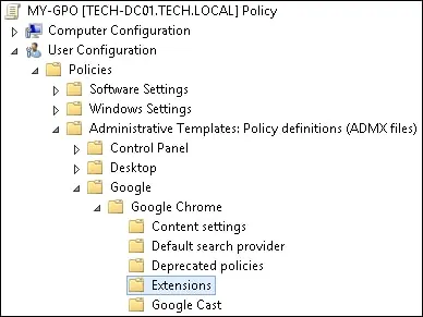 GPO - Block extensions installation Chrome
