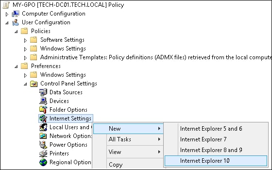 GPO - Proxy configuration