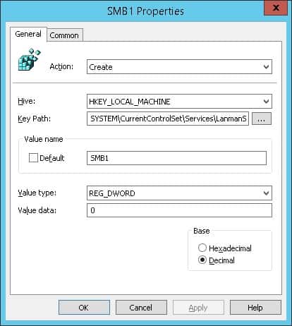 Group Policy Object - Disable SMB version 1