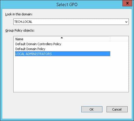 Group policy object - Local adminstrators