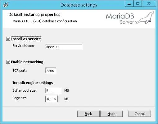 MariaDB Configuration Windows