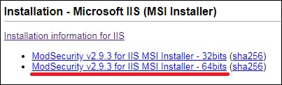 Modsecurity IIS download