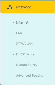 TP-Link Network menu