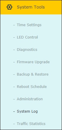 ARCHER C6 - System log menu ARCHER C6 - System log menu
