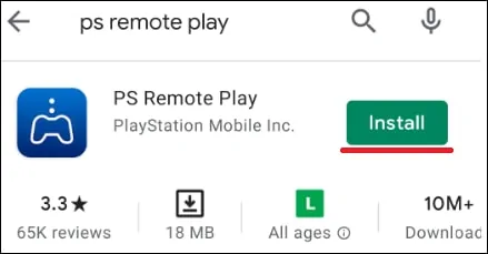 Android - Install PS Remote Play
