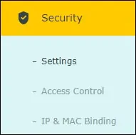 Archer C6 AC1200 - Security settings menu