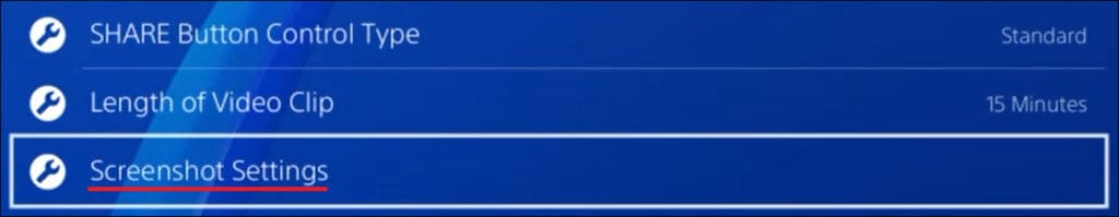 Playstation - Screenshot settings Playstation - Screenshot settings