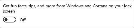 Windows 10 - Disable Fun facts