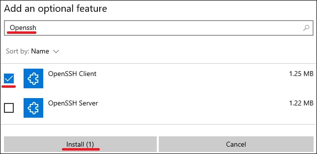 Windows 10 - Installing openssh client