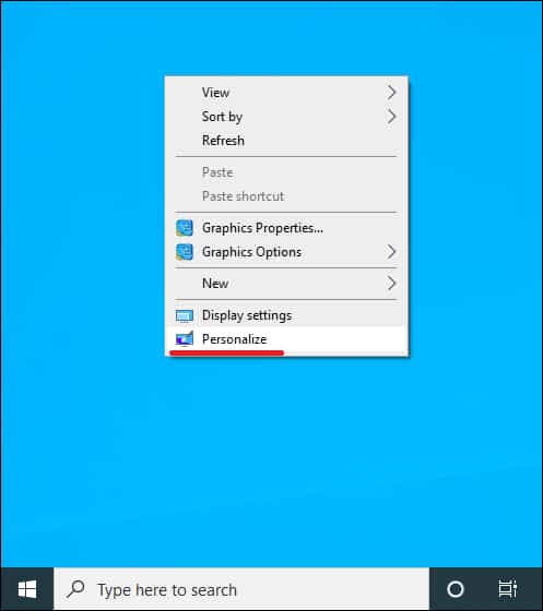 Windows 10 - Personalize desktop screen