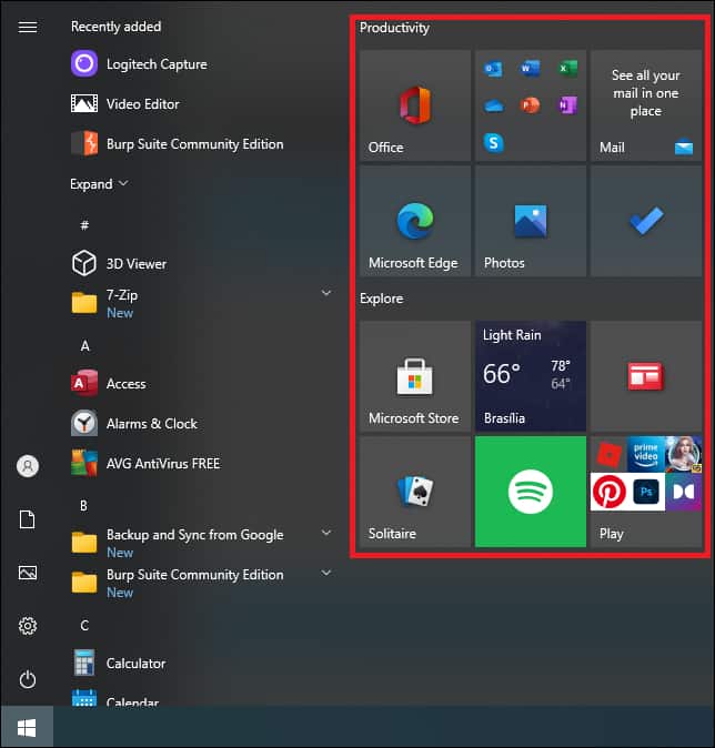 Windows 10 - Remove Live titles from start menu