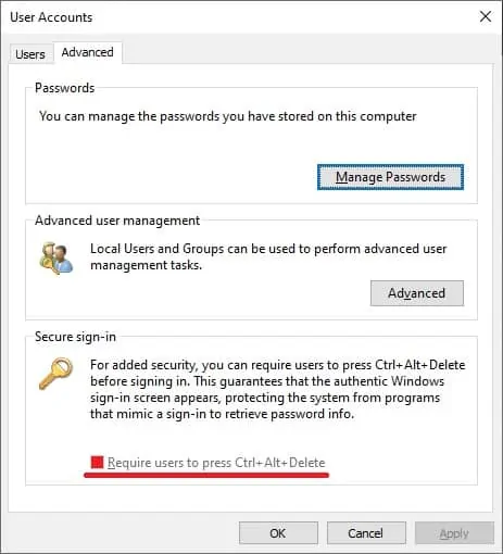 Windows 10 - Secure sign-in