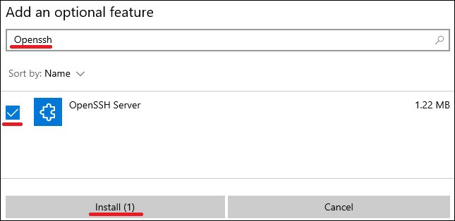 Windows - Installing SSH server