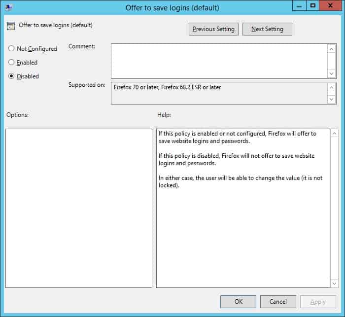 GPO - Disable Saving login on Mozilla Firefox GPO - Disable Saving login on Mozilla Firefox