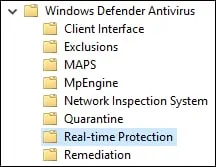 GPO - Windows defender real-time protection