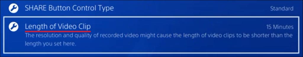 Playstation - Length of video clip