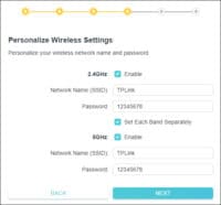 Archer X10 AX1500 - Initial configuration - Wireless configuration