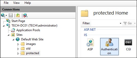 IIS - Configure Authentication