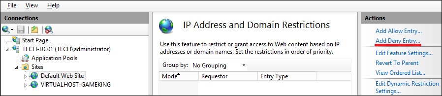 IIS - Deny IP address IIS - Deny IP address