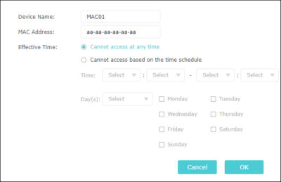 comware blacklist mac address