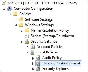 GPO - User Rights Assignment